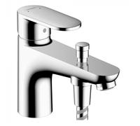 Hansgrohe Mélangeur de salle de bain monotrou chromé incurvé moderne avec inverseur en céramique