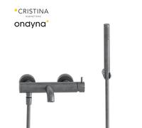 Mitigeur bain/douche + Kit douchette métal brossé 180mm TRIVERDE - CRISTINA ONDYNA TV18077