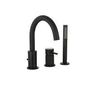 Mitigeur bain douche mécanique 3 trous + douchette 1 jet Cox noir mat