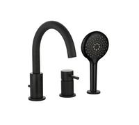 Mitigeur bain douche mécanique 3 trous + douchette 3 jets Cox noir mat