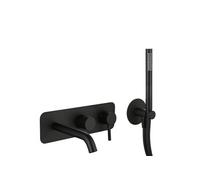 Mitigeur bain douche mécanique mural + douchette 1 jet + corps encastré Cox noir mat