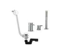 Mitigeur bain douche mécanique sur table Cox chromé + Vidage remplissage trop plein et bonde clic-clac siphon 90cm PAINI noir mat