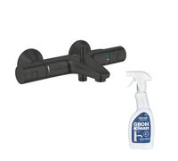 Mitigeur bain douche thermostatique GROHE Precision Start noir + nettoyant GrohClean
