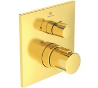 Mitigeur Bain Douche Thermostatique Ideal Standard Ceratherm C100 à encastrer, 2 sorties 163x163mm Or Brossé