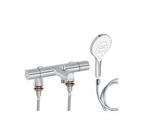 Mitigeur bain-douche thermostatique Simone E25869-CP Chromé - Pommeau Metro signature - Flexible 175 cm - Colonnettes Idro'Flex