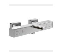 Villeroy & Boch Thermostat de bain TVT00000200061 carré, mousseur réglable, montage mural, chromé