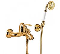 Mitigeur bain Douchette à main anticalcaire avec support orientable OR - TRES 24217001OR