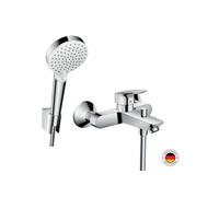 Mitigeur bain mécanique Logis + Pommeau de douche Crometta avec flexible et support