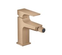 hansgrohe Metropol mitigeur monocommande pour bidet, poignée à levier, set de vidange à pousser, jet laminaire, 32520140, Couleur: bronze brossé