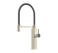 Mitigeur Cuisine 3 Voies Osmoseur Flexible Robinet Inox Poignée Unique Froide et Chaude Eau Purifiée Robinet Evier de Cuisine-Blanc Lait + Chromage