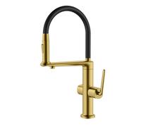 Mitigeur Cuisine 3 Voies Osmoseur Flexible Robinet Pivotant Laiton Robinet Evier de Cuisine Double Sortie-Or Brossé