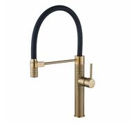 Mitigeur Cuisine 3 Voies Osmoseur Flexible Robinet Rotatif Robinet Evier de Cuisine Poignée Unique Laiton-Or Brossé