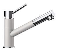 BLANCO KANO-S - Robinet Mitigeur Monocommande Bicolore pour la Cuisine avec Douchette Extensible - Chrome / Blanc - 525040