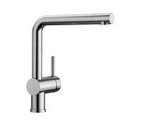 Mitigeur cuisine Blanco LINUS inox brossé - Pivotant - Cartouche céramique - Flexibles de raccordement