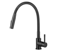 Mitigeur Cuisine Flexible - CECIPA MAX - Inox Noir - 2 Modes Jet - Pivotant 360° - Installation Facile