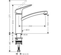 Mitigeur cuisine Hansgrohe Logis M31
