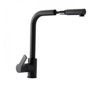 Mitigeur cuisine haut - monotrou - douchette extractible - noir - PRO SARODIS