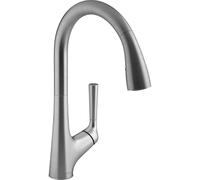 Mitigeur cuisine JACOB DELAFON Forte Bec douchette extractible en inox brossé