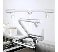 mitigeur cuisine rabattable Robinet Cuisine 3 Voies Pliable, Mitigeur Monocommande, Robinet D'évier, Robinet De Cuisine Rotatif À 360° Laiton(Chrome)