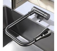 Mitigeur Cuisine Rabattable sous Fenetre Pivotant 3 Mode Eau Froide et Chaude Robinet D'Évier de Cuisine Acier Inoxydable-Gris