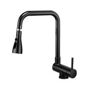 Mitigeur Cuisine Rabattable sous Fenetre Pivotant 3 Mode Eau Froide et Chaude Robinet D'Évier de Cuisine Acier Inoxydable-Noir