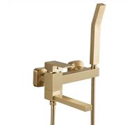 Mitigeur de baignoire-douche mural en laiton moderne - Robinet de baignoire avec douchette à main, flexible de 1,5 m, design à levier unique pour une salle de bain élégante, finition chromée, A