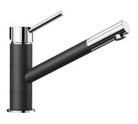 Mitigeur de cuisine - BLANCO KANO - Bec droit orientable 360ø - Chromé et anthracite - Cartouche céramique