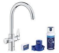 Mitigeur de cuisine filtrant chromé Grohe Blue Pure Curve brillant