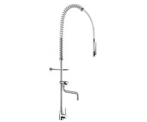 Mitigeur de cuisine flexible blanc avec bec télescopique et robinet de puisage DELABIE