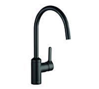 mitigeur de cuisine Kludi Bingo Star 428033978 levier fermé, bec pivotant, noir mat