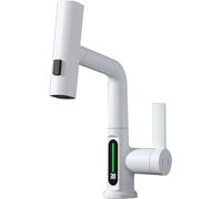 Mitigeur de cuisine, robinet de lavabo intelligent et extensible, ménage commercial, température de l'eau numérique, changement de couleur, robinet de salle de bain, trois modes de sortie (Couleur: A