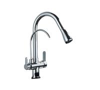 Mitigeur De Cuisine Robinet Purificateur D’Eau Potable Direct De Cuisine Antique Robinet Double Sortie D’Eau évier Chaud Et Froid Robinet Extractible Rotatif, Silver/Big Head