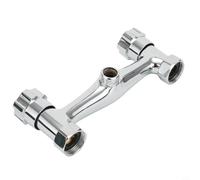 Mitigeur de douche avec double sortie, robinet en laiton pour système de douche double, robinet mitigeur thermostatique en cuivre finition chromée, compatible avec UK Pl