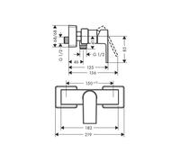 Mitigeur de douche m?canique hansgrohe Vernis Shape noir mat