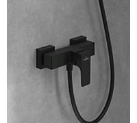 Mitigeur de douche monocommande Villeroy & Boch Architectura Square TVS125001000K5 avec protection anti-retour, fixation murale, noir mat