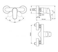 Mitigeur de douche - pose murale - chromé - Okyris PORCHER