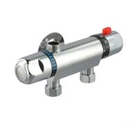 Mitigeur de douche thermostatique chromé avec sortie G1/2 - 20 cm - Design compact pour eau chaude et froide - Compatible avec