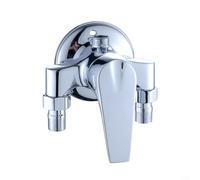Mitigeur de douche thermostatique exposé - Alliage de zinc chromé - Robinet de baignoire à double levier - Installation murale - Ensemble de robinet de salle de bain moderne - Raccord standard