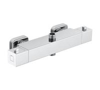 Mitigeur De Douche Thermostatique Mitigeur thermostatique de douche à double sortie, barre carrée, robinet bain-douche en laiton chromé, chaude et froide