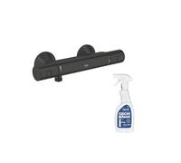 Mitigeur de douche thermostatique Precision Start noir mat + nettoyant