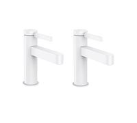 Mitigeur de lavabo 100, bonde Push-Open blanc mat Finoris