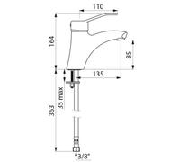 Mitigeur de lavabo à bec fixe type sans vidage cartouche céramique Ø 40 réf. 2521 DELABIE