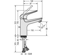 Mitigeur de lavabo - avec tirette et vidage - Novus 100 HANSGROHE