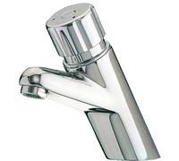 Presto - Mitigeur temporisé de lavabo sur plage 4000S - anti-blocage, 6 l/min, bouton chromé - Gris