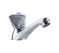 Mitigeur de lavabo compact 78 mm de hauteur pour petits éviers | Corps en alliage de zinc, poignée ABS, pour usage public, marche/arrêt rapide, longueur du bec de 9 cm