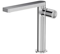 Mitigeur de lavabo COMPOSED chrome haut avec vidage en métal, design comtemporain