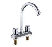 Mitigeur de lavabo de salle de bain, double poignée, robinet à 2 trous pour évier et douche, construction en laiton et métal, entraxe 100 mm