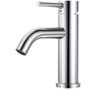 Mitigeur de Lavabo, DETBOM Robinet de Lavabo Réglable Chaud et Froid, Robinet Salle de Bain Monocommande, Acier Inox, Aérateur Amovible, Sans Plomb, Chromé