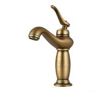 Mitigeur de lavabo en laiton vintage monotrou antique pour robinet de | Antique pour l'aspect, style européen vintage, s'adapte à la décoration de salle de bain classique, eau chaude et froide