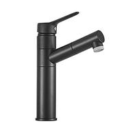 mitigeur de lavabo extensible pour salle de bain, Robinetterie pour Évier de Cuisine Chaude et Froide Robinet Salle de Bain avec Douchette Extractible 2 Jets-noir_dans